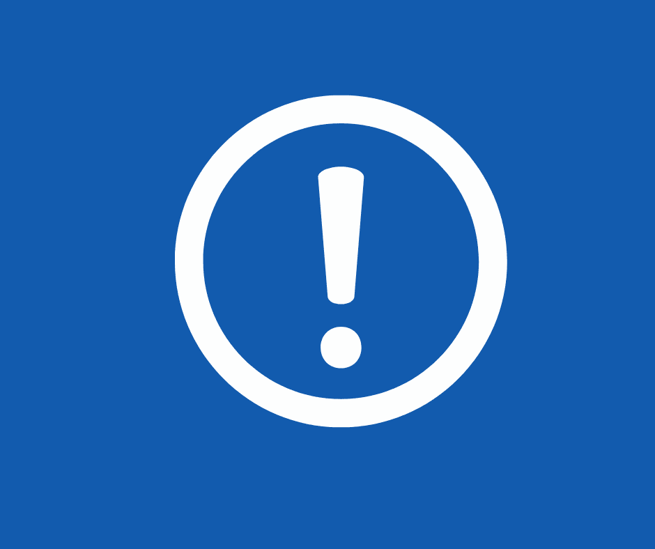 An exclamation mark in a circle.