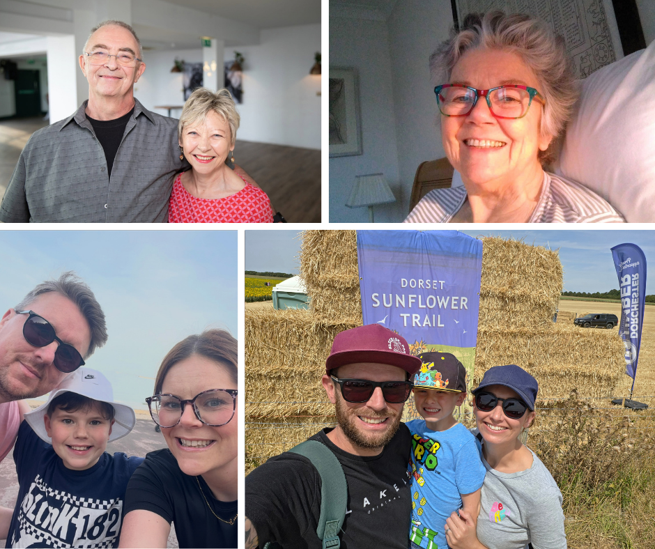 A collage of people with loved ones